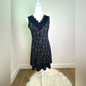 Mystree Black & Grey Mixed Lace Dress – Size M